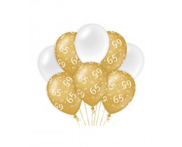 Ballonnen 65 jaar goud en wit