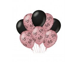 Ballonnen 65 jaar rosé goud en zwart