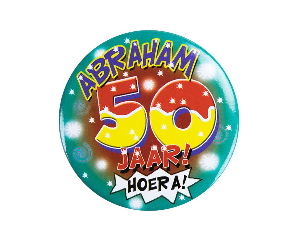 Manier decaan Hoofd Button Abraham 50 jaar | Verjaardag Decoratie Feest | De Goede Keus