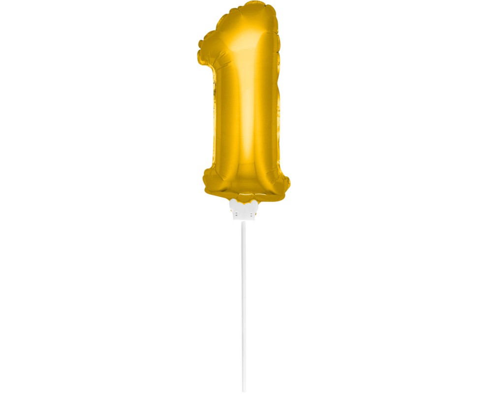 Mini Folieballon 1 goud