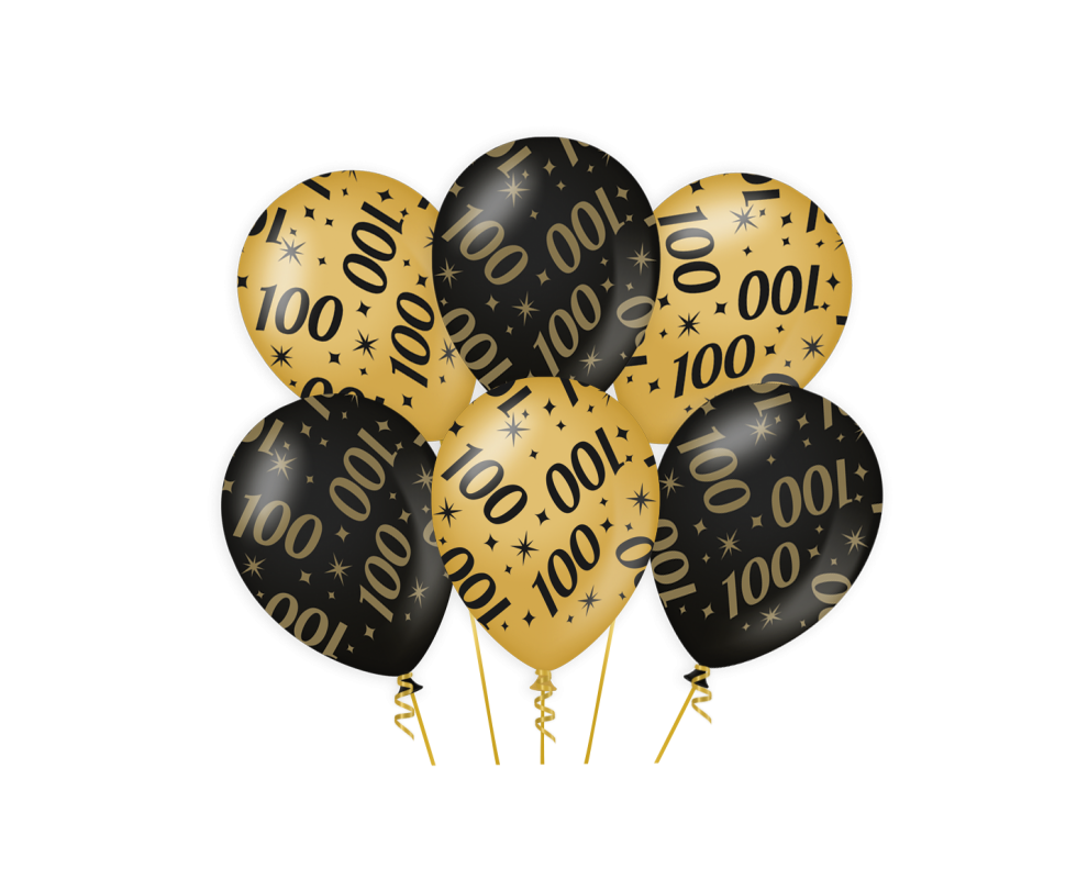 Vernederen Klik Beeldhouwer Ballonnen 100 jaar zwart goud | Cijfer 100 Verjaardag | De Goede keus