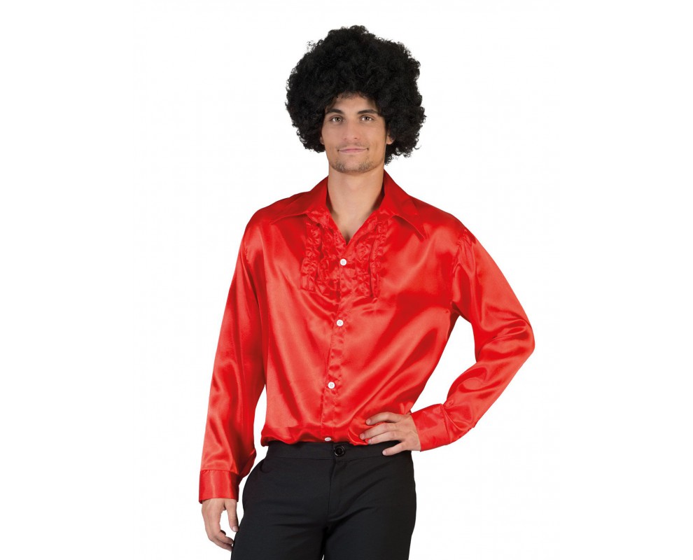 climax melk wit Menstruatie Dizzy Dancing Hemd rood maat 52 54 | rode Disco blouse | De Goede Keus