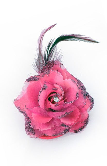 Bloem met Veer roze