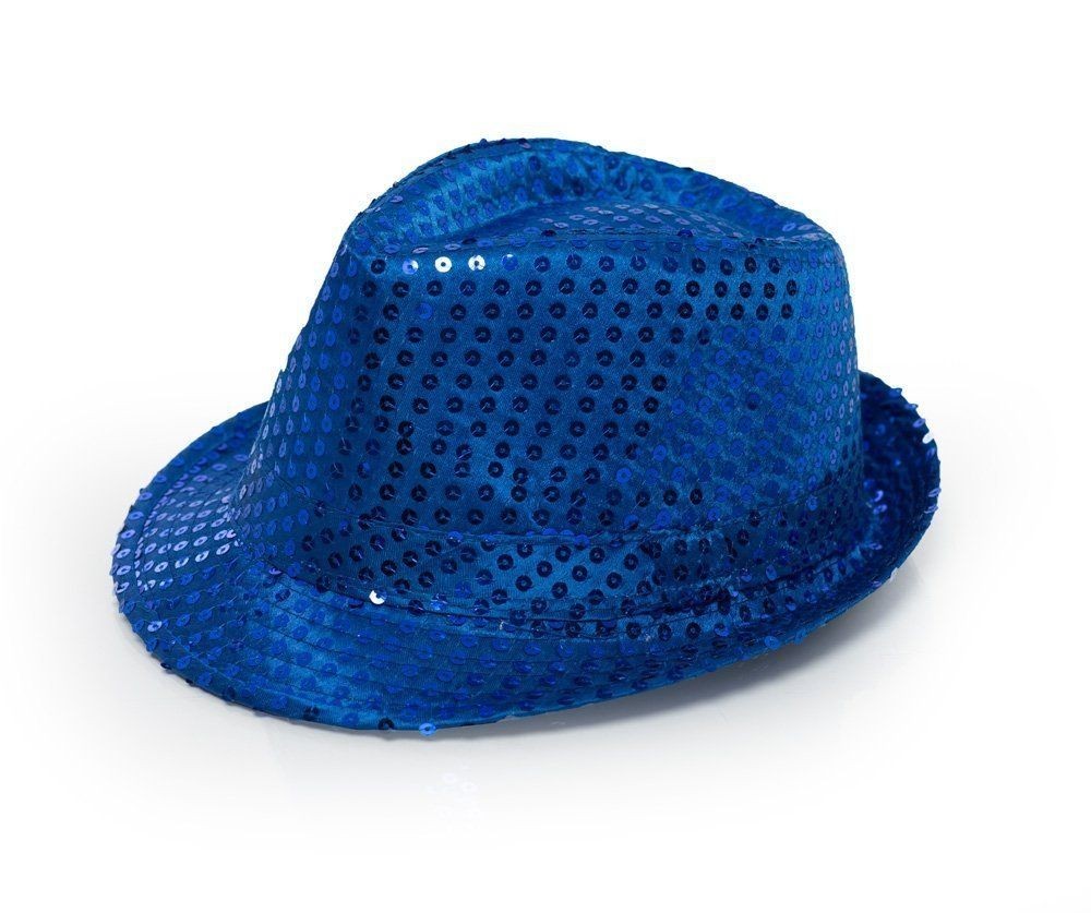 Hoed Blauw met pailletten