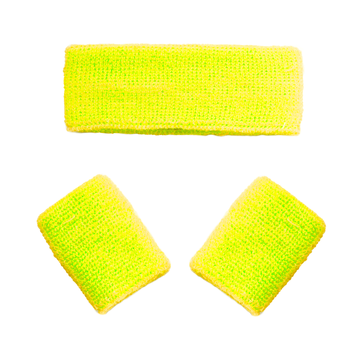 Hoofdband en polsbandjes neon Geel