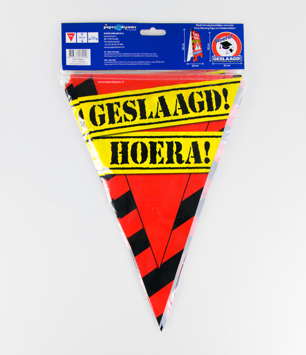 Vlaggenlijn Geslaagd Verkeersbord