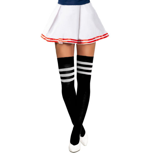 Cheerleader kniekousen Zwart Wit