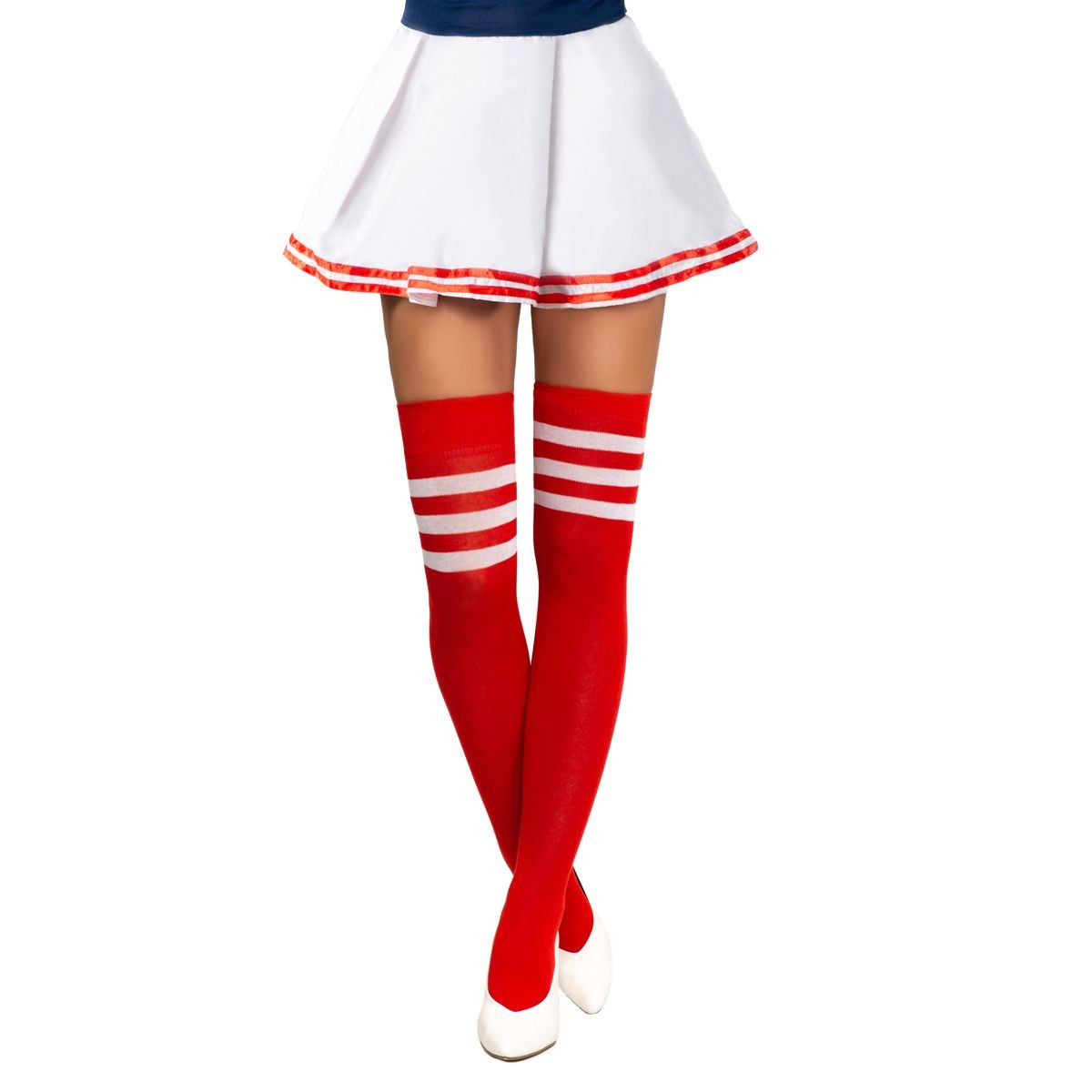 Cheerleader kniekousen Rood Wit