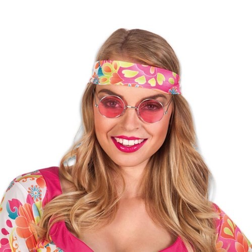 Bril Hippie roze