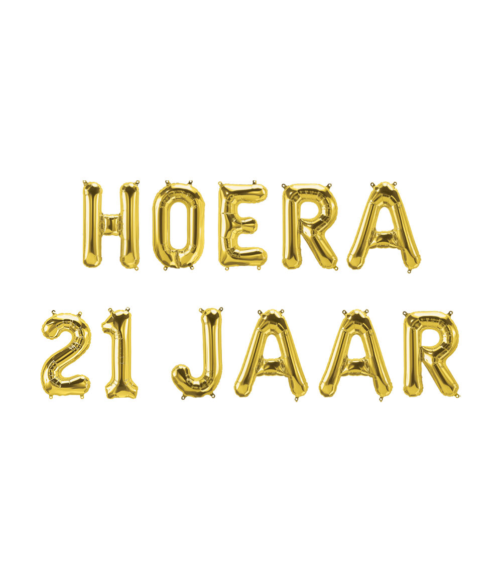 Folie ballon Kit Hoera 21 jaar