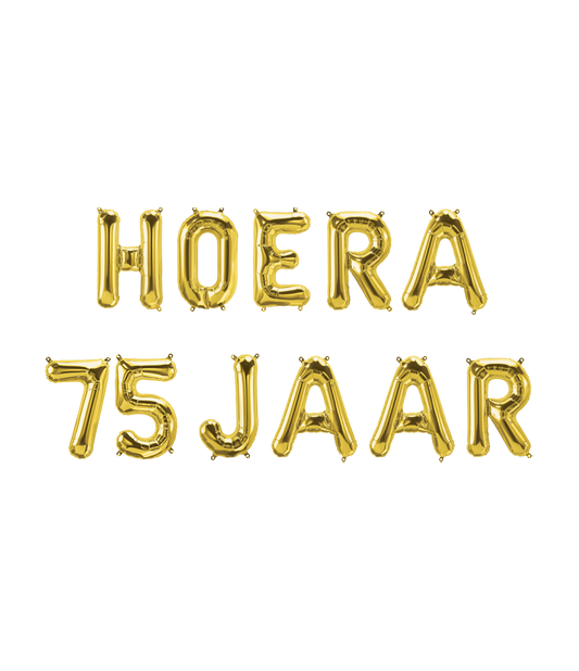 Folie ballon Kit Hoera 75 jaar