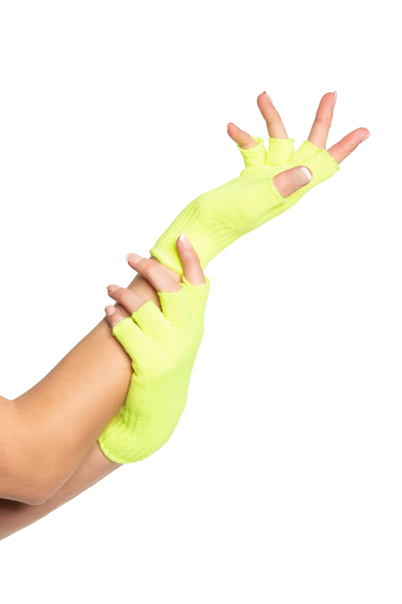 Vingerloze Handschoen Neon Geel