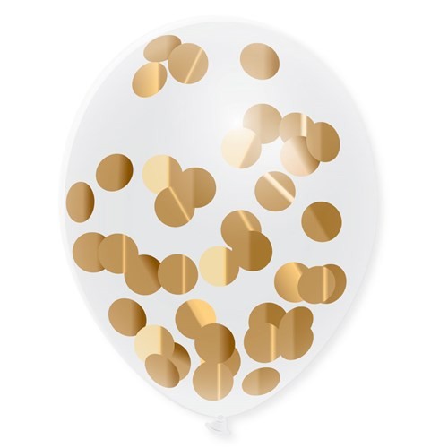 Ballon helder met gouden Confetti