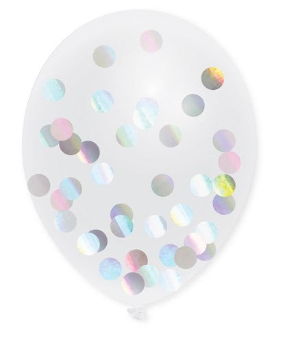 Ballon helder met holographic Confetti