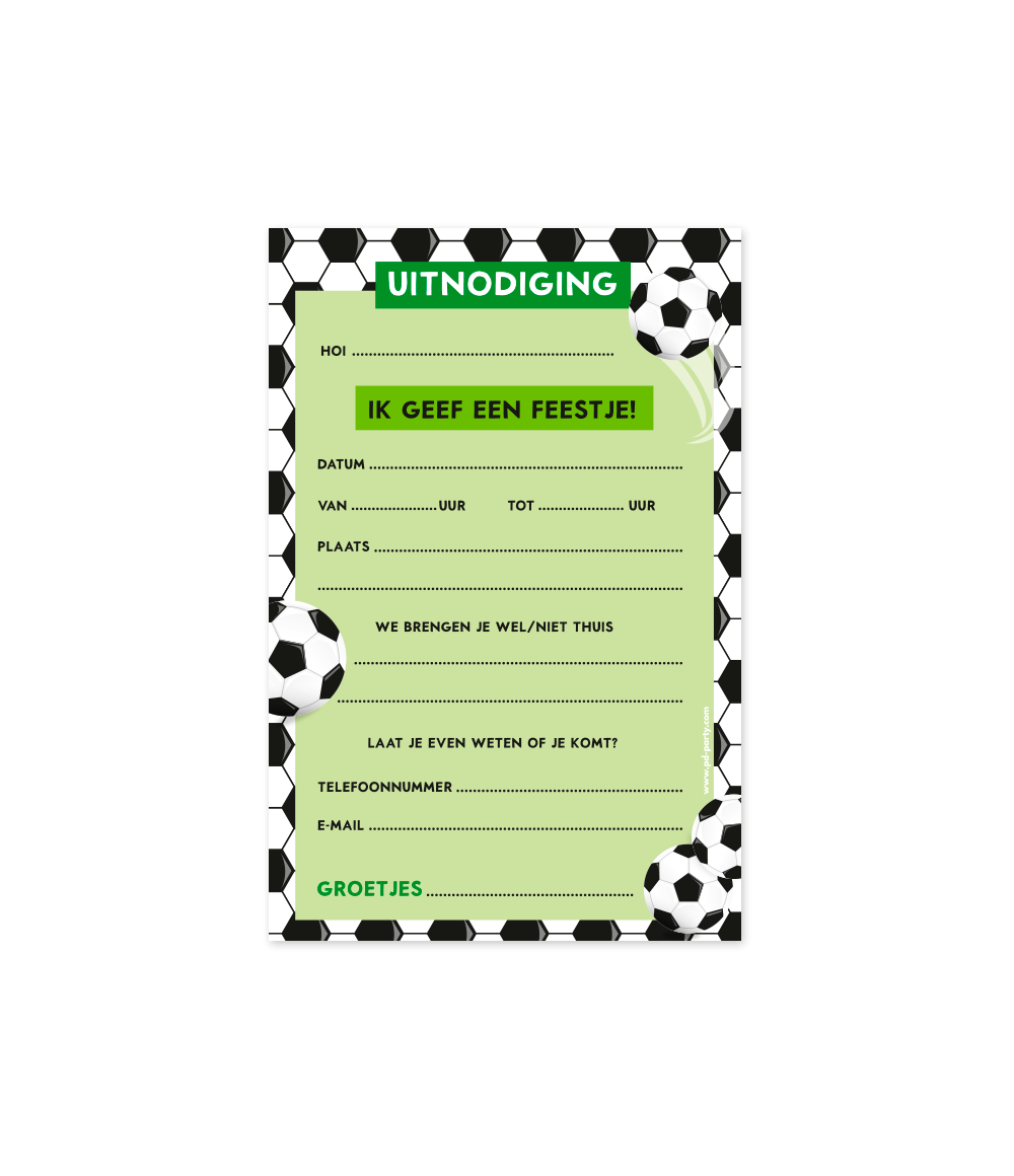 Uitnodigingskaarten Voetbal