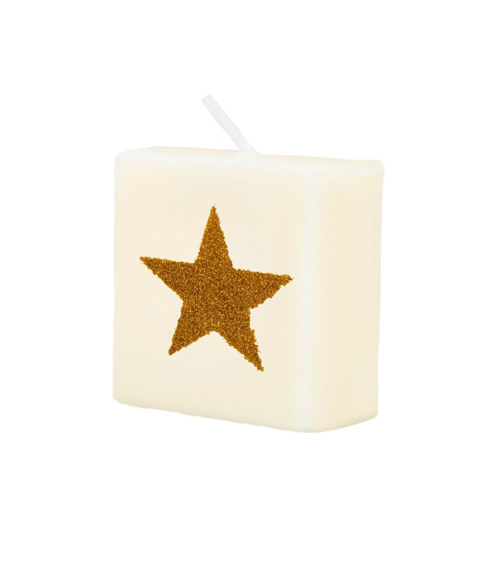 Blokkaarsje Ster Goud