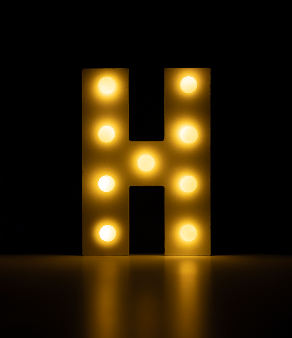 Licht Letter H