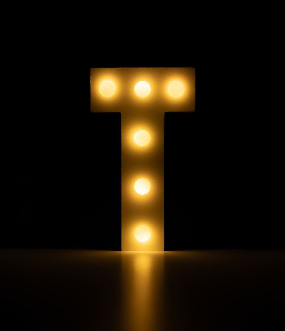 Licht Letter T