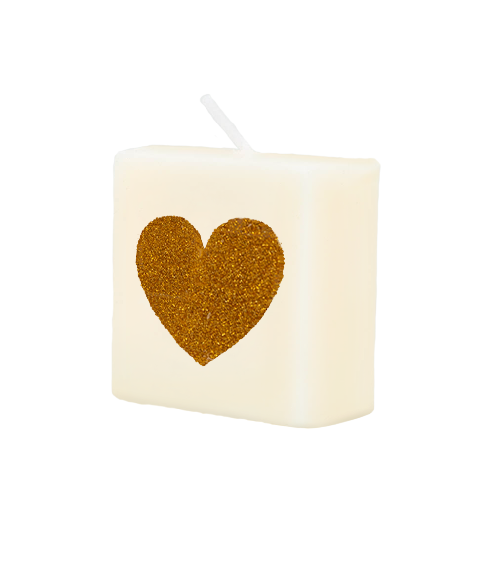 Blokkaarsje Hartje goud