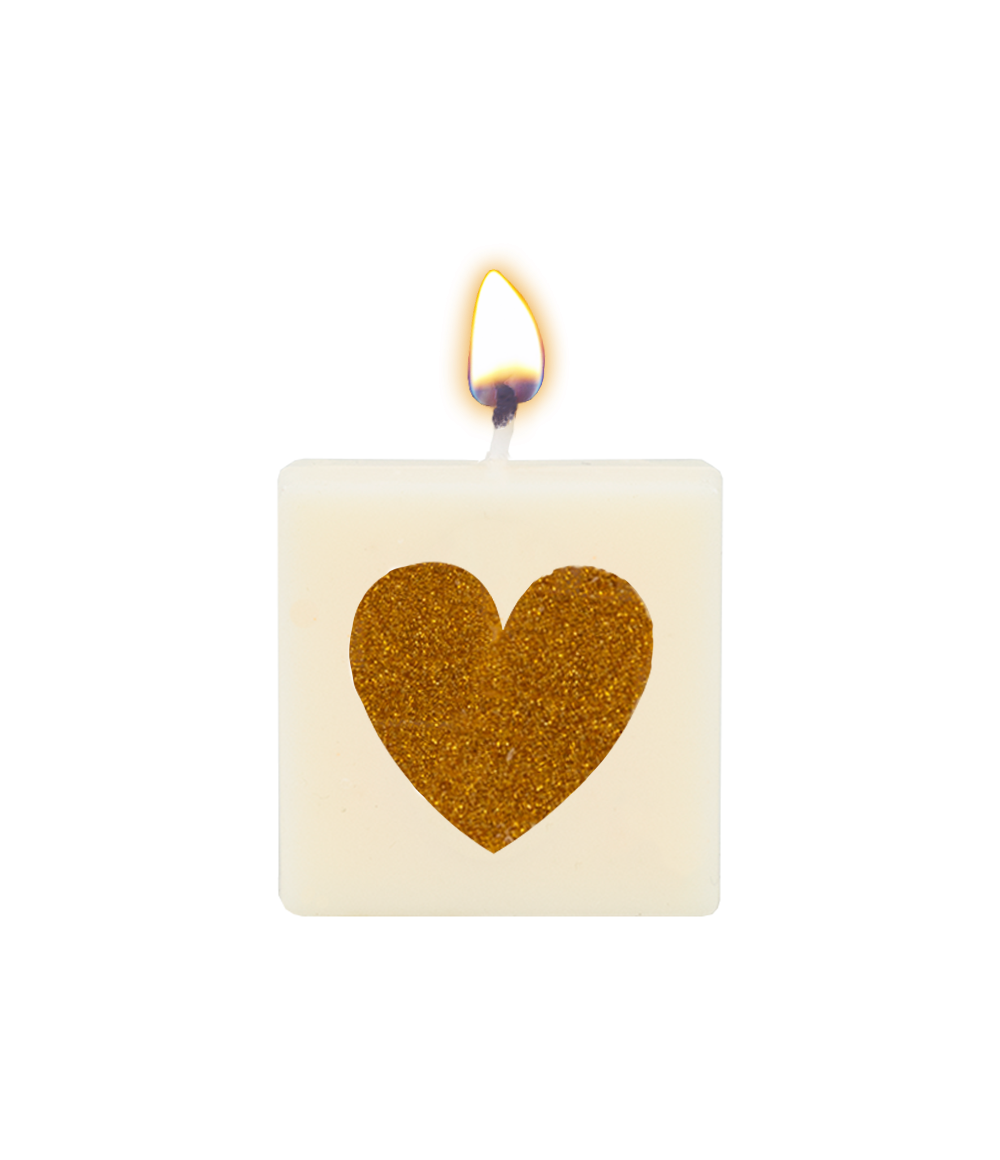 Blokkaarsje Hartje goud