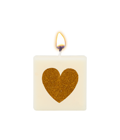Blokkaarsje Hartje goud