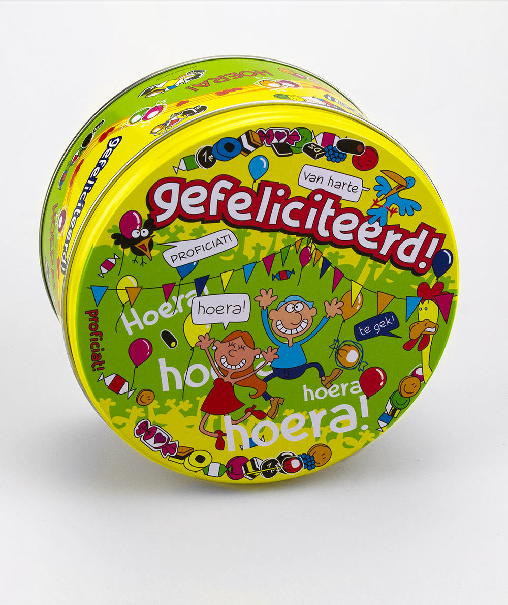 Snoeptrommel Gefeliciteerd