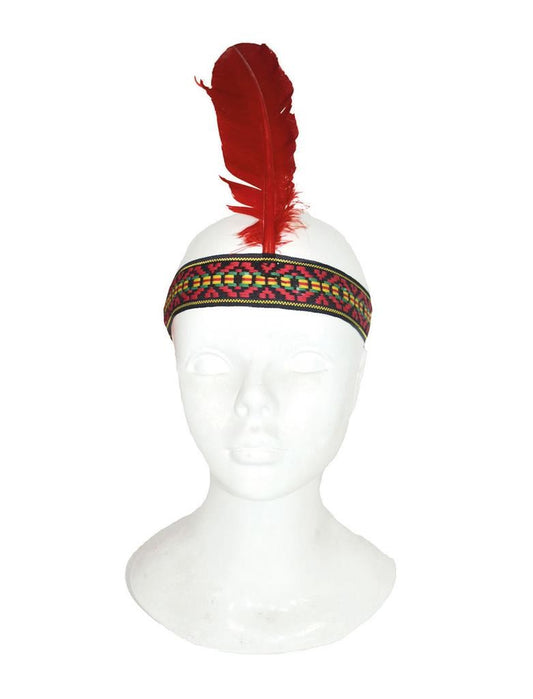 Indianen Hoofdband met veer