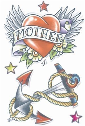 Tattoo Vintage Hart en Anker