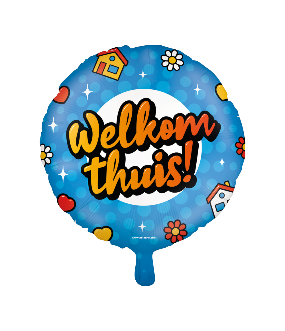 Folieballon Welkom Thuis cartoon