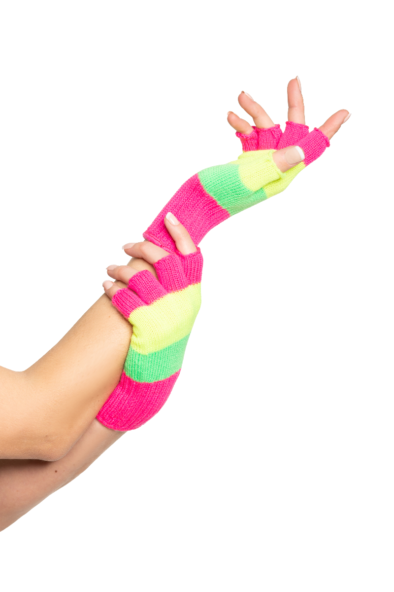 Vingerloze Handschoen Neon Multi Color