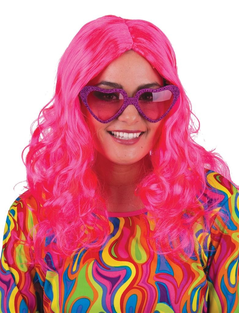 Pruik Love Parade fuchsia roze