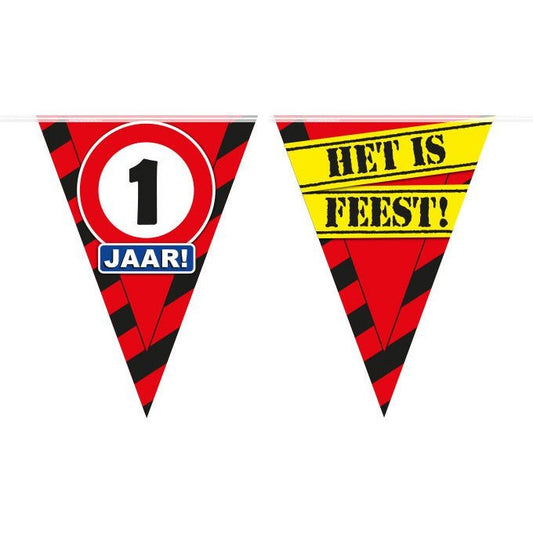 Vlaggenlijn 1 jaar Verkeersbord
