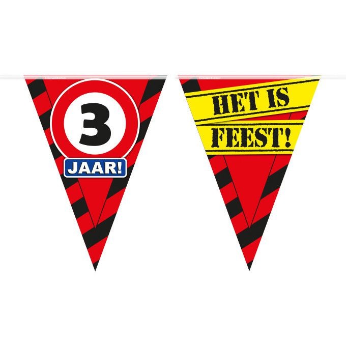 Vlaggenlijn 3 jaar Verkeersbord