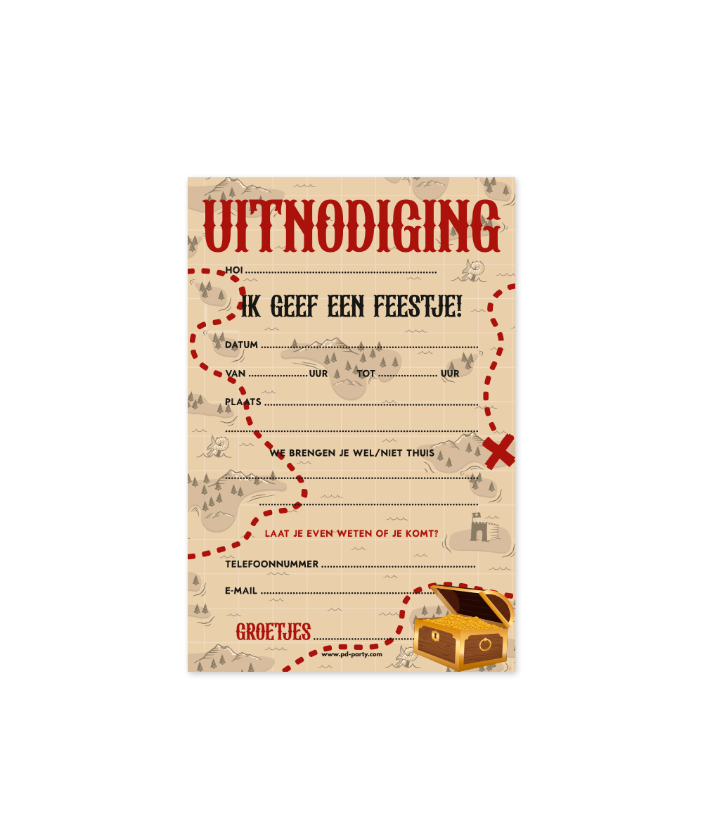 Piraten Uitnodigingskaarten