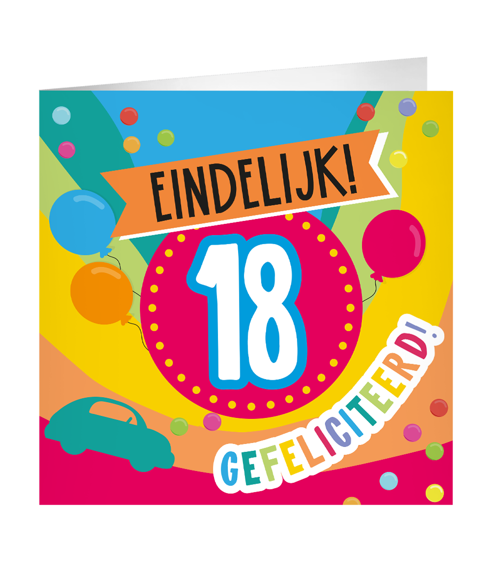 Grote Verjaardagskaart 18 jaar