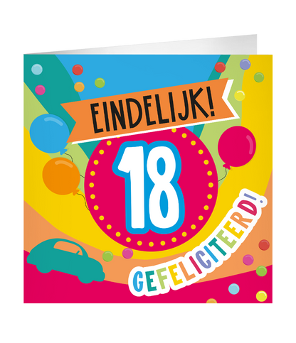 Grote Verjaardagskaart 18 jaar