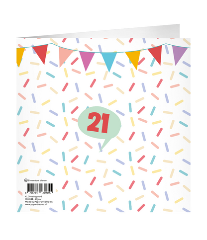 Grote Verjaardagskaart 21 jaar