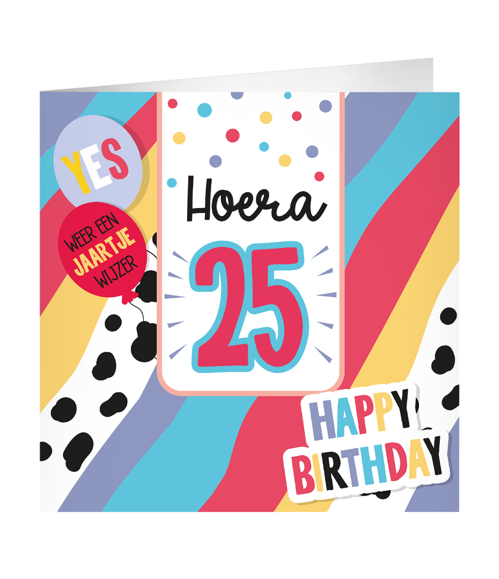 Grote Verjaardagskaart 25 jaar
