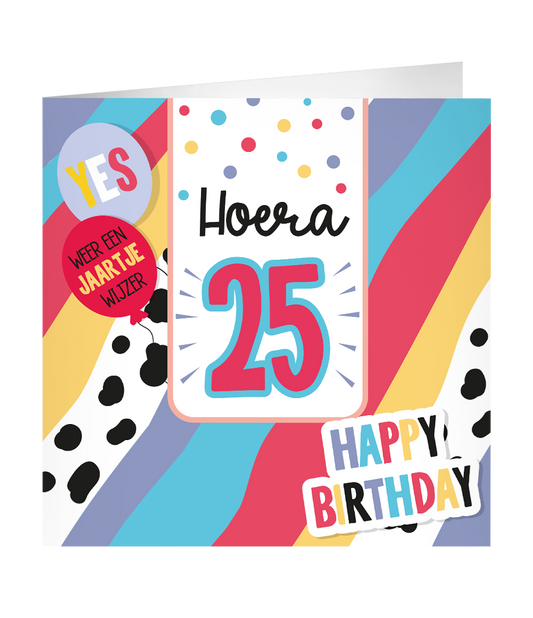 Grote Verjaardagskaart 25 jaar