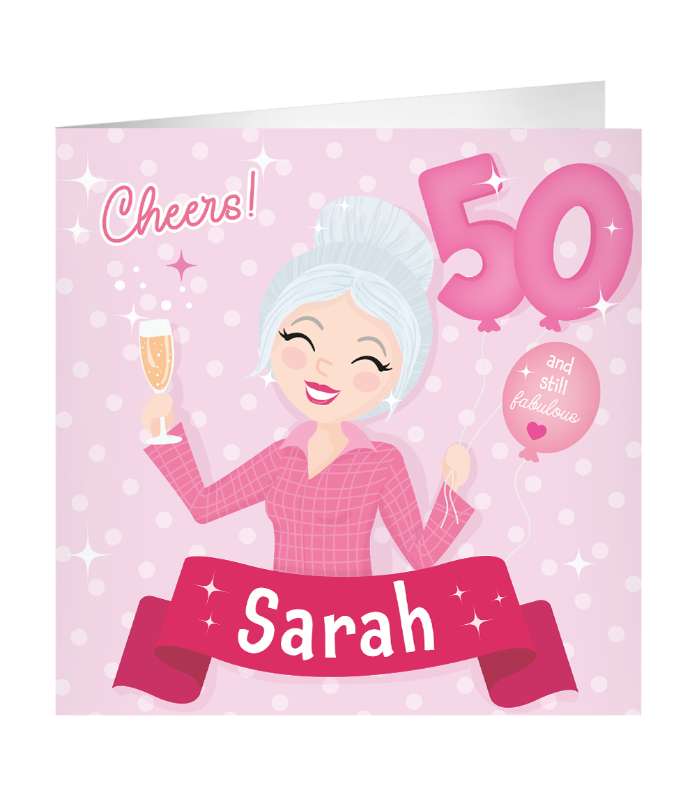 Grote Verjaardagskaart Sarah 50 jaar
