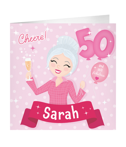 Grote Verjaardagskaart Sarah 50 jaar