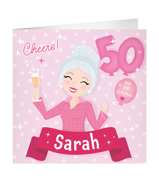 Grote Verjaardagskaart Sarah 50 jaar