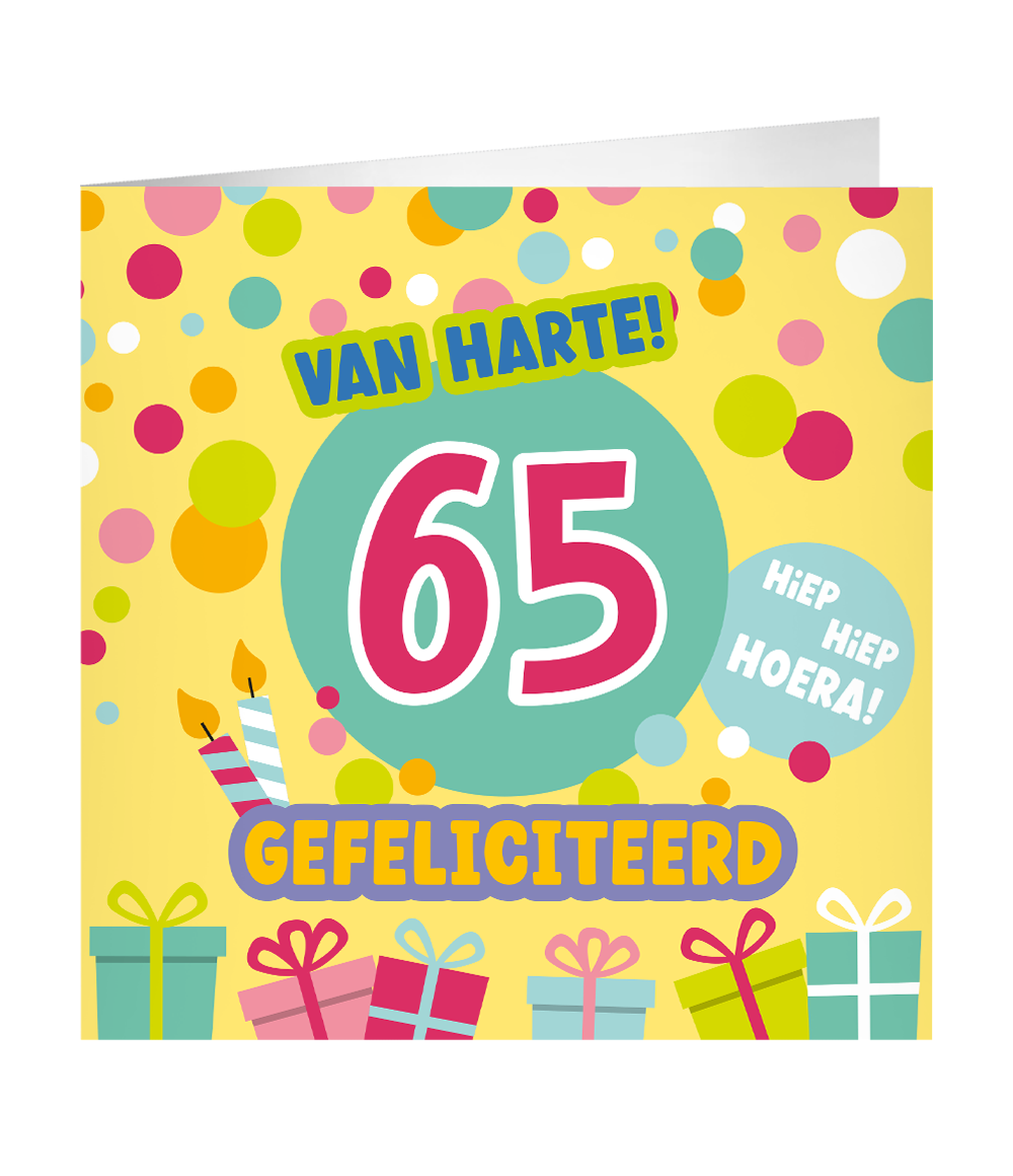 Grote Verjaardagskaart 65 jaar
