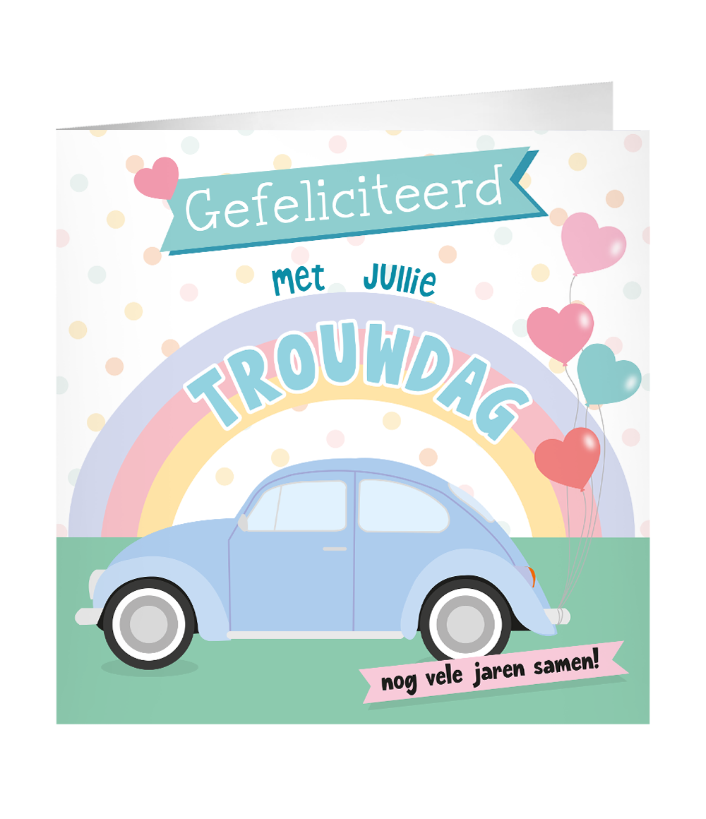 Grote wenskaart Trouwdag