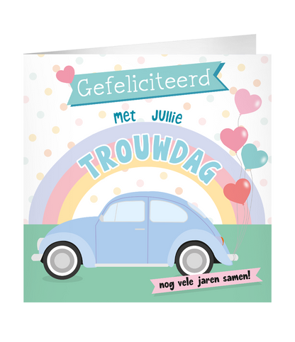 Grote wenskaart Trouwdag