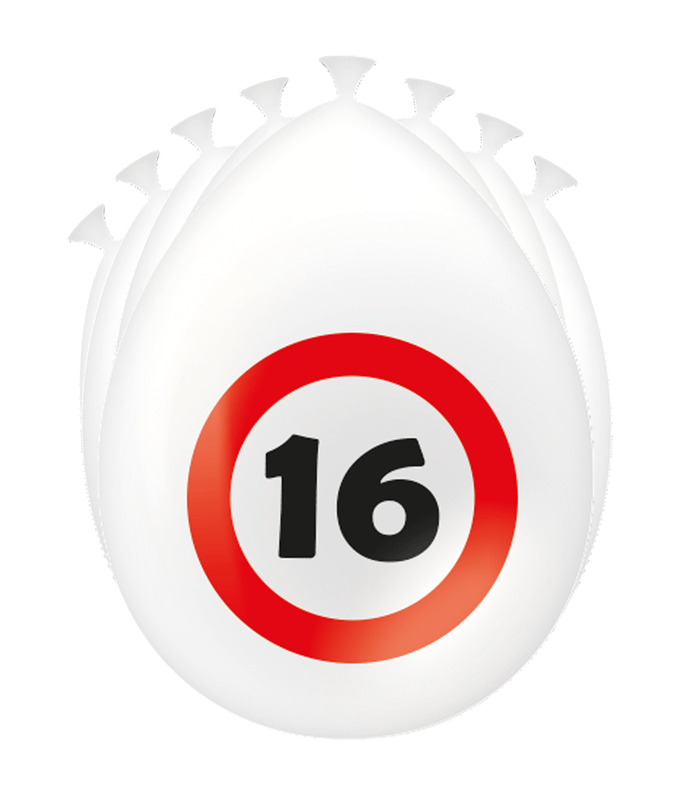 Ballonnen 16 jaar Verkeersbord