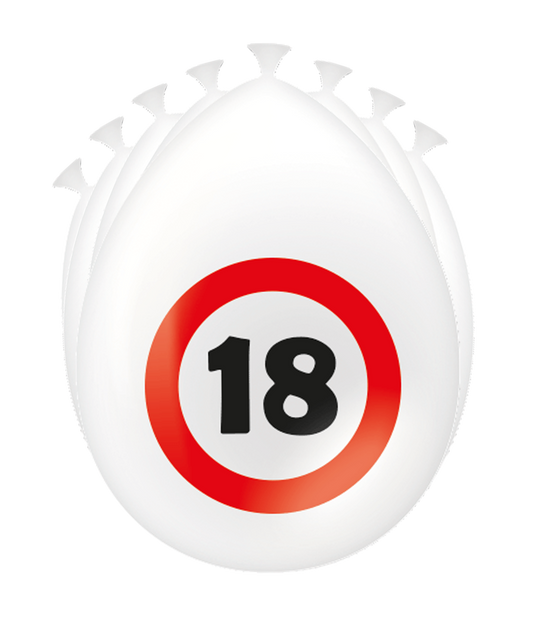 Ballonnen 18 jaar Verkeersbord