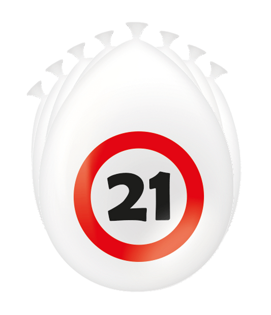 Ballonnen 21 jaar Verkeersbord