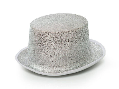 Hoge Hoed glitter Zilver
