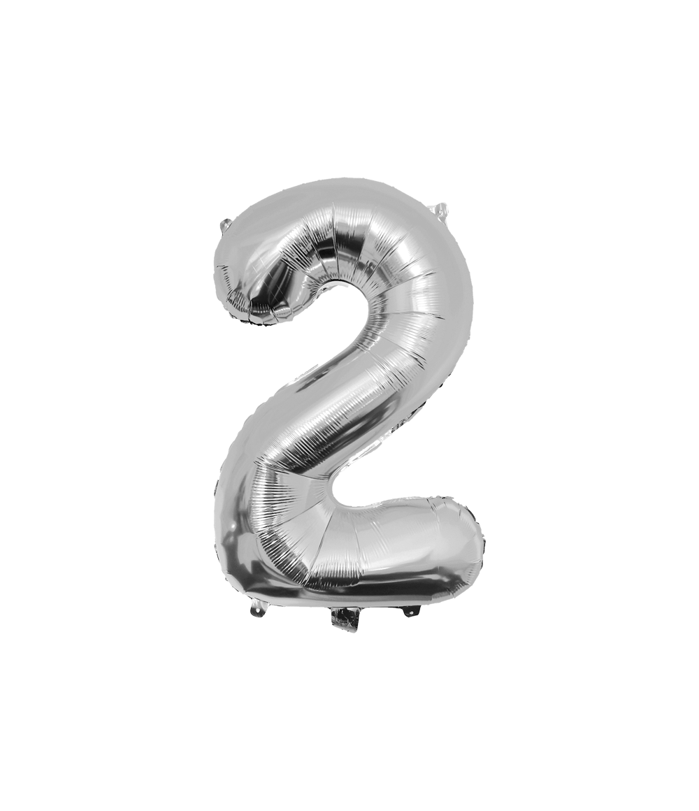 Grote Folieballon 2 zilver